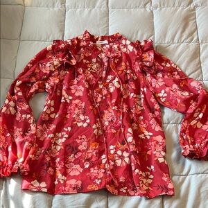Floral Red Blouse by Loveappella